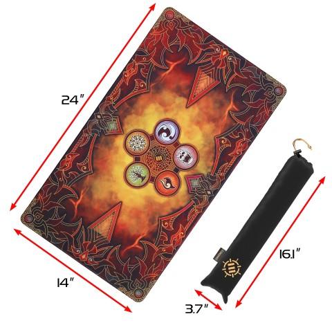 Enhance - TCG Playmat - Tapis de jeu de cartes de table avec bords cousus, surface lisse et pochette de voyage avec cordon de serrage - Compatible avec MTG, YuGiOh, Pokémon, Lord of the Rings, et autres TCG