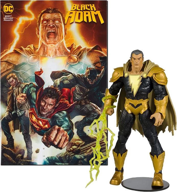 McFarlane - DC Direct - Figurine DC de 17.8cm  -  DC Black Adam Comic inclus  -  Black Adam