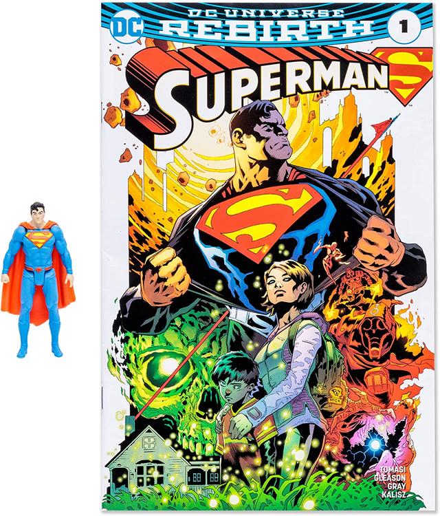 McFarlane - DC Direct - Figurine DC de 7.6cm avec English Comic book -  DC Universe Rebirth  -  Superman