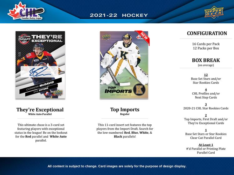 Upper Deck - Booster Hobby - CHL - Canadian Hockey League - 2021-22 Hockey