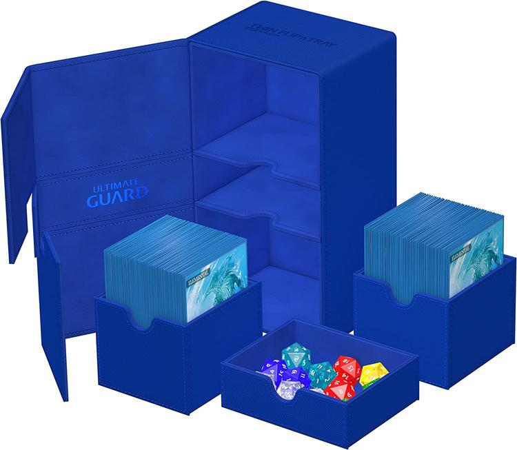 Ultimate Guard - boîte de deck de 200+ cartes  -  Twin Flip'n'tray Xenoskin  -  Monocouleur Bleu