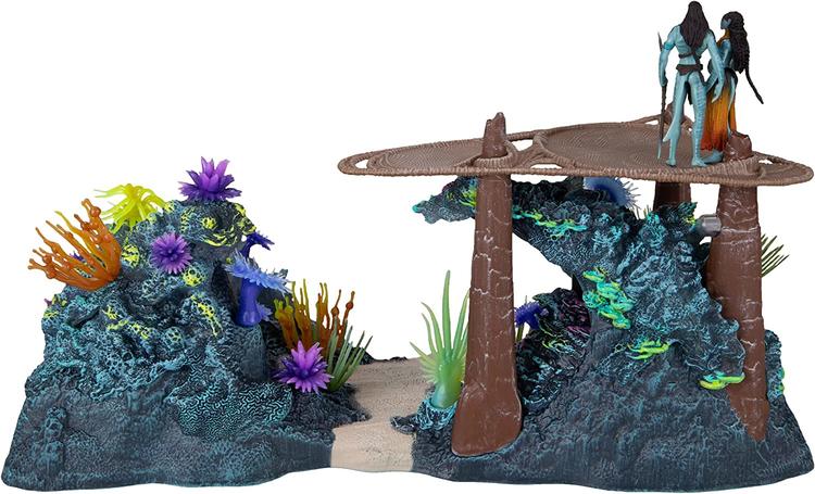 McFarlane - Figurine action de 6.3cm dans le monde de Pandora  -  Disney Avatar  -  Metkayina Reef with Tonowari and Ronal