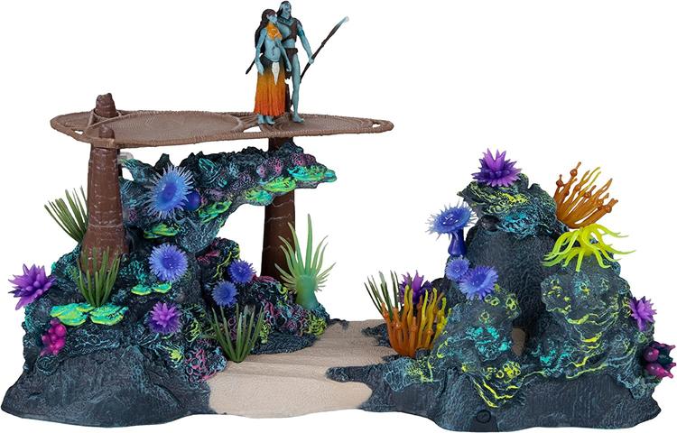 McFarlane - Figurine action de 6.3cm dans le monde de Pandora  -  Disney Avatar  -  Metkayina Reef with Tonowari and Ronal