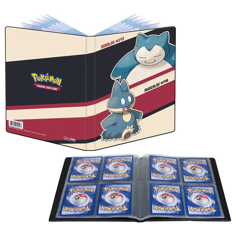 Ultra Pro - 4 Pocket Portfolio - 80 Standard Card Slots + 4 Large Card Slots - Pokémon - Snorlax & Munchlax