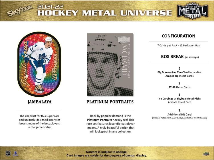 Upper Deck - Booster Hobby - 2021-22 Metal Universe Skybox Hockey