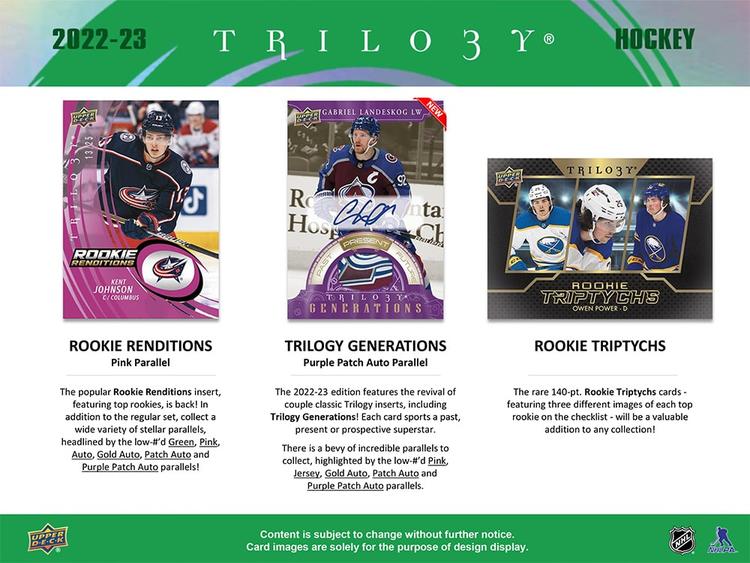 Upper Deck - Booster Hobby - 2022-23 Hockey Trilogy