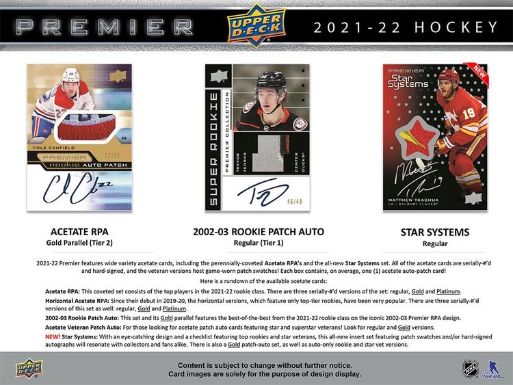 Upper Deck - Hobby Booster Box - Premier 2021-22 Hockey