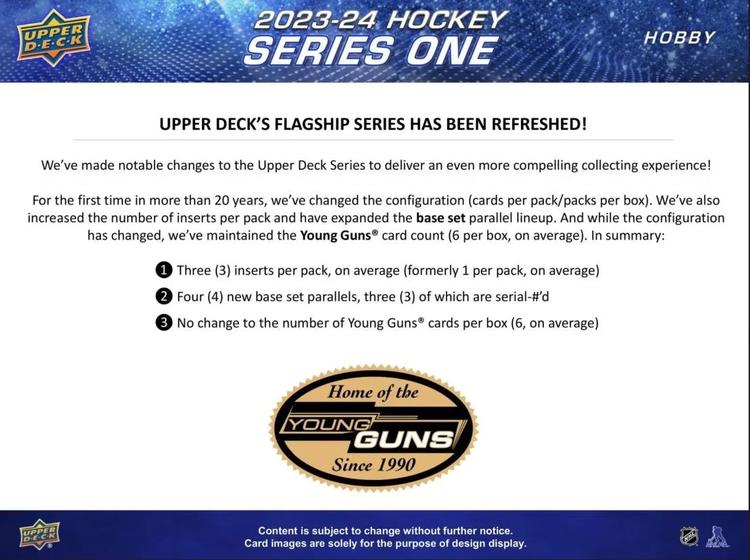 Upper Deck - Booster Hobby - 2023-24 Hockey Series One